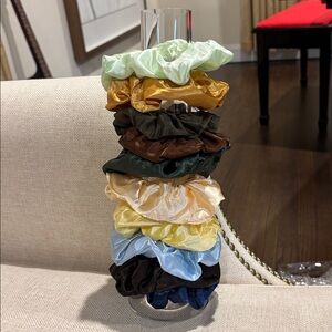 scrunchie stand with elegant 10 Satin Scrunchie Set